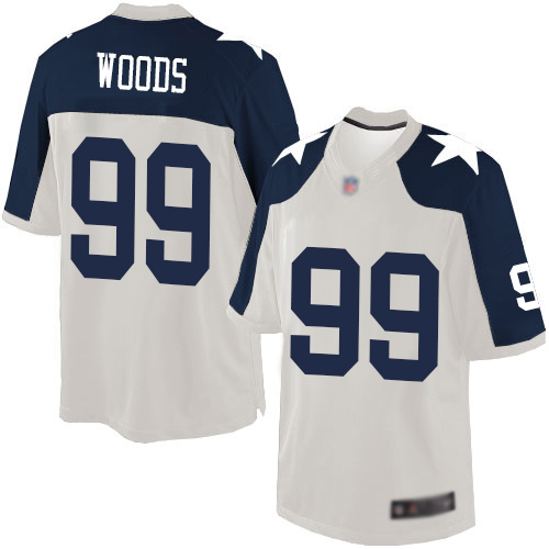Men Dallas Cowboys Limited White Antwaun Woods Alternate #99 Throwback NFL Jersey->dallas cowboys->NFL Jersey